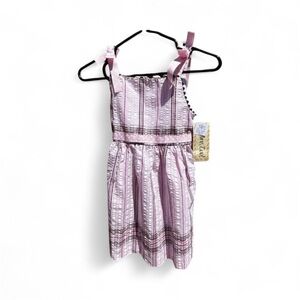 Pink Striped Kids Dress 6x